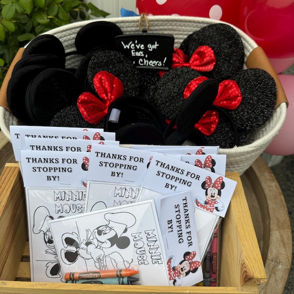 Inspired Minnie Mouse Mini Coloring Pages and Crayons - 1 Bag (1 Child ...