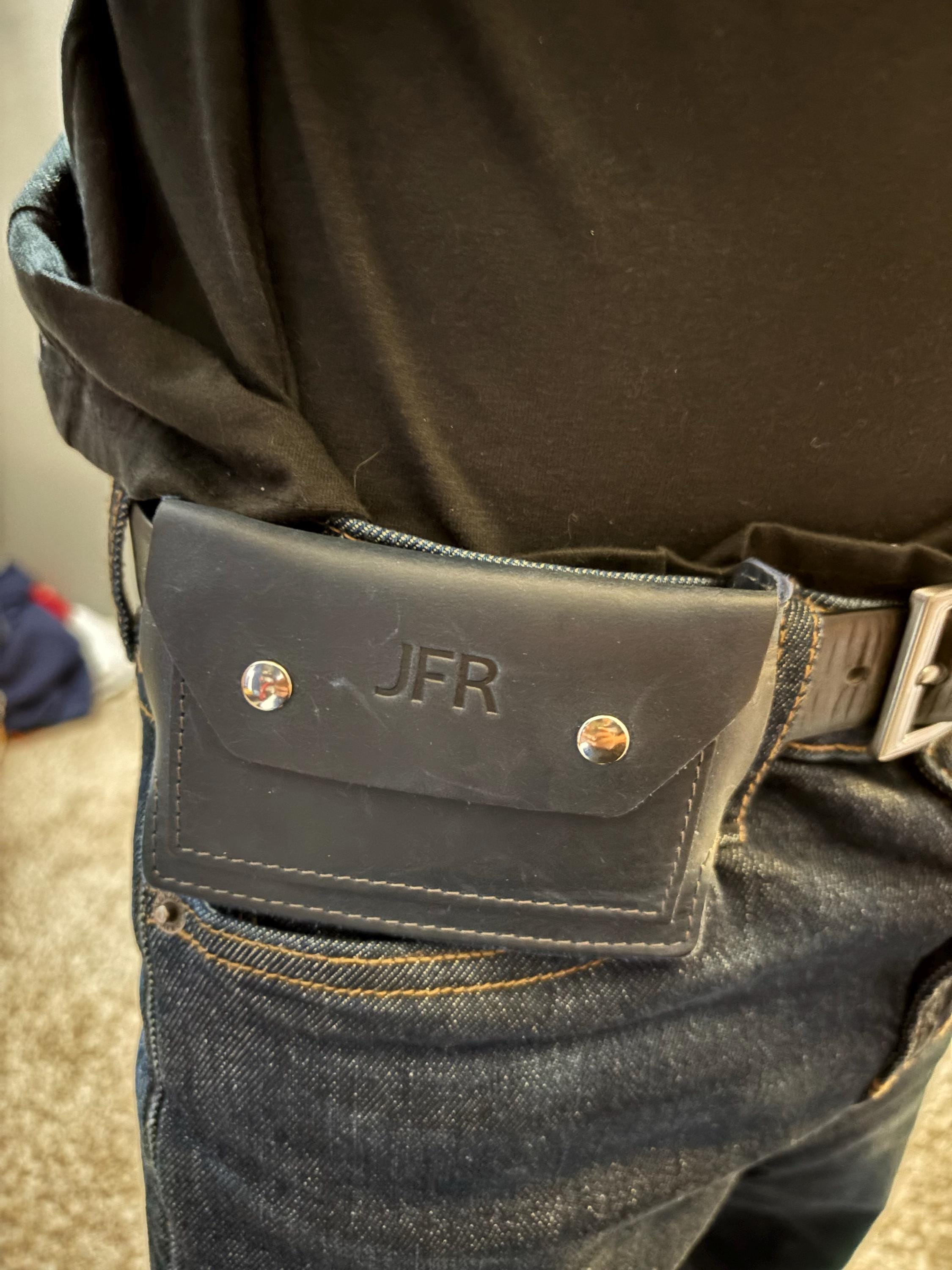 Handcrafted Leather Belt Wallet - Stylish Travel Pouch, Waist Wallet for Men, Small Card Holder, Secure Anti-Theft Design - Practical Gift