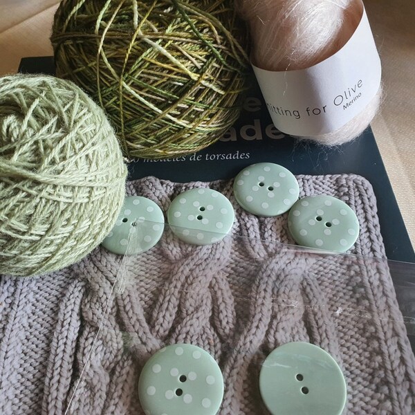 Polka Dot Button 34mm Choice of Colour Sold Individually / Spot Sewing ...
