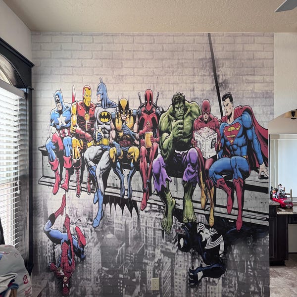 Kid Room Wallpaper | Superhero Wall Decal | Peel and Stick | Removable ...