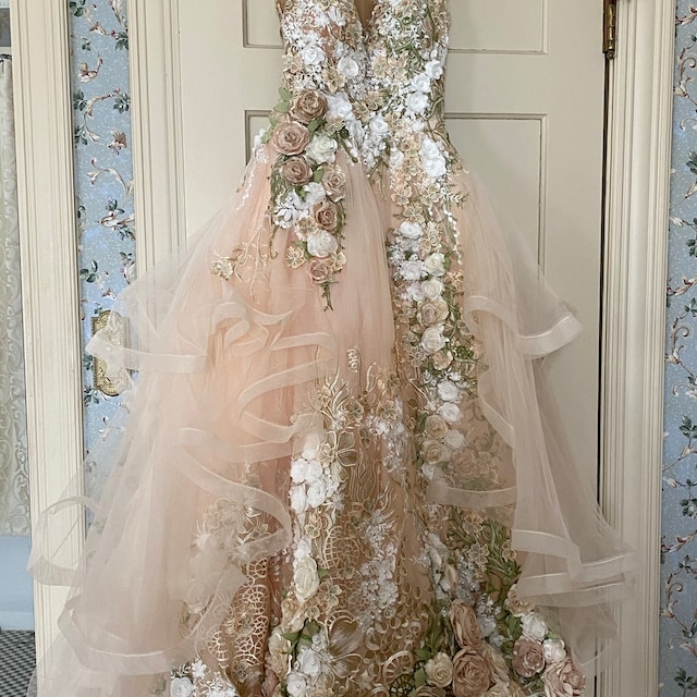 Ivory/blush Pink Bridal Floral Dress Inga Ezergale Design Rose Collection. - Etsy Australia Ivory/blush Pink Bridal Floral Dress Inga Ezergale Design Rose Collection. - Etsy Australia