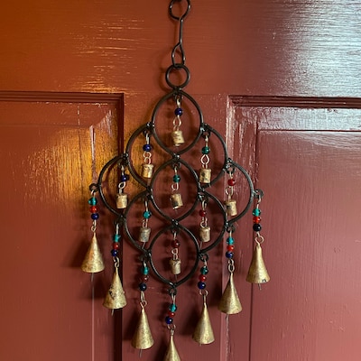 Iron Wind Chime With Beads and Bells - Etsy