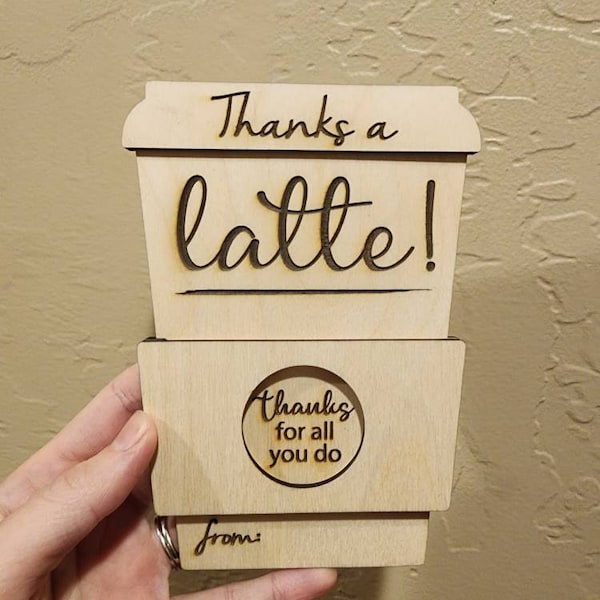 Thanks a Latte Coffee Gift Card Holder | Boss's Day Card | Employee ...