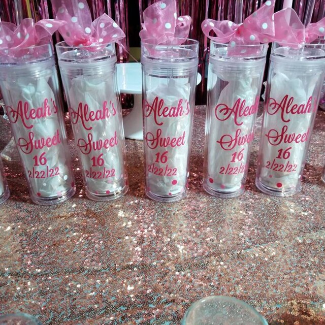 Birthday Party Favor for Teens, Sweet 16 Cup, Gift for Teens, Skinny  Tumbler for Special Occasion, Personalized Tumblers for Birthday 