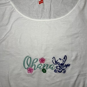 リロ＆スティッチにインスパイアされた機械刺繍デザイン。オハナ
