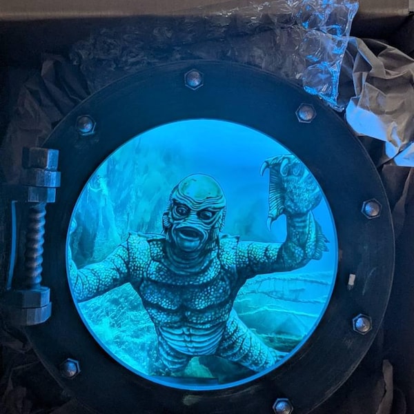 Large Creature From the Black Lagoon Porthole Wall Decor | LED Horror ...