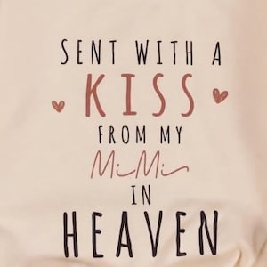 Custom Sent With A Kiss From My Grandma In Heaven Romper, New Grandbaby Bodysuit, Newborn Bubble Romper, Baby Shower Gift, Baby Announcement