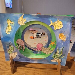 子供向けの簡単な海のジオラマ工作プロジェクト | 雨の日の