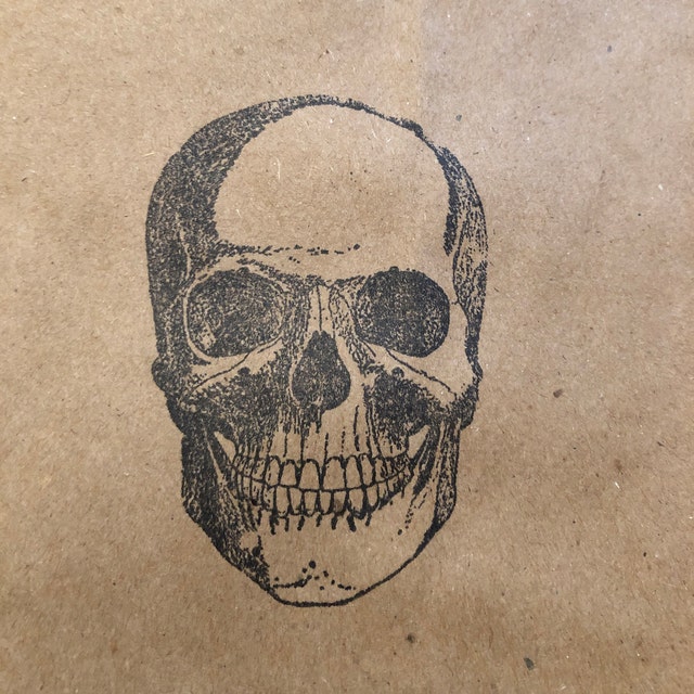Large Skull Rubber Stamp 6553 - Etsy