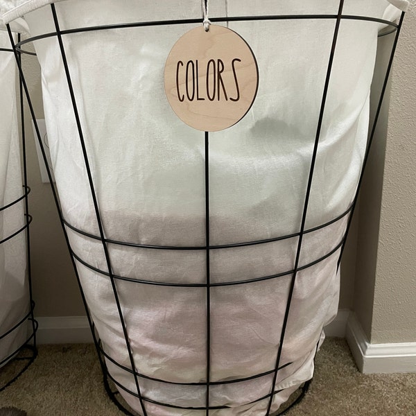 Custom Wooden Laundry Basket Labels // Dirty Clean Laundry Labels ...