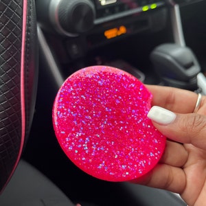 Glitter Car Cupholder Coasters, Car Accessories, Glitter Coaster, Car  Cupholder, Two Piece Set, Gifts for Her, New Car Present, Hot Pink 