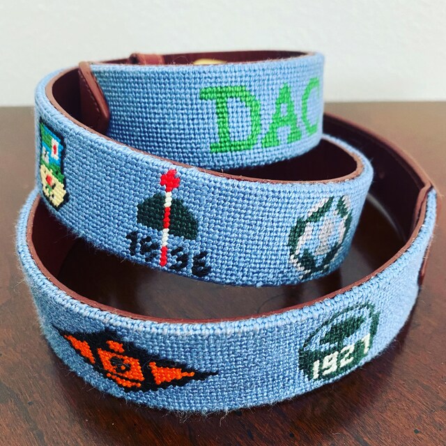 Needlepoint belt finishing hotsell