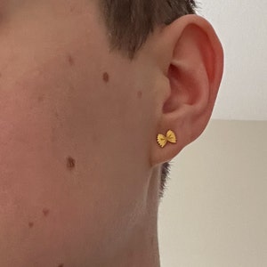 Customer photo, Bowtie Pasta Stud Earrings