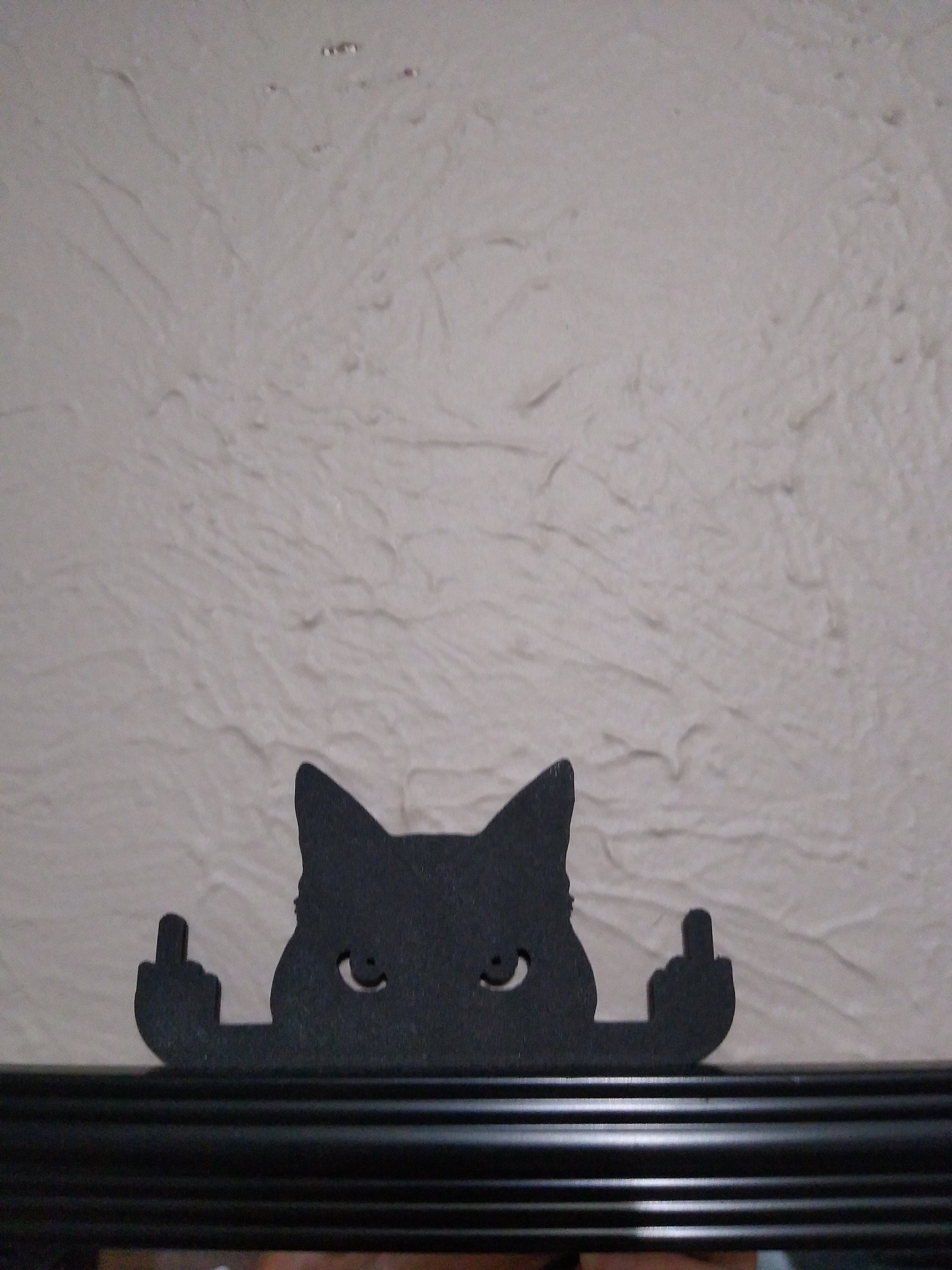 Novelty Cat Ornament Or Display On Door Or Wall