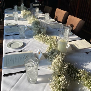 Freshly Cut Baby S Breath Garland Table Runner Babys Etsy
