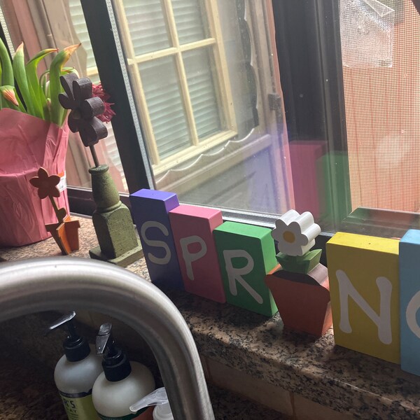 Spring Block Decor SPRING