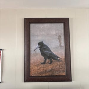 Krahe by Rudi Hurzlmeier 24x33 Crow Raven Black Bird Wearing