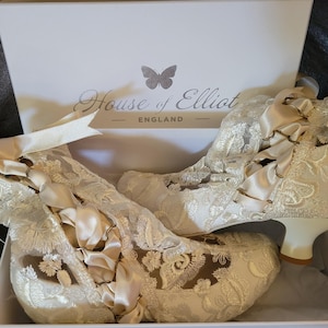 Ivory Lace Wedding Boots: Victorian Bridal Ankle Boots with