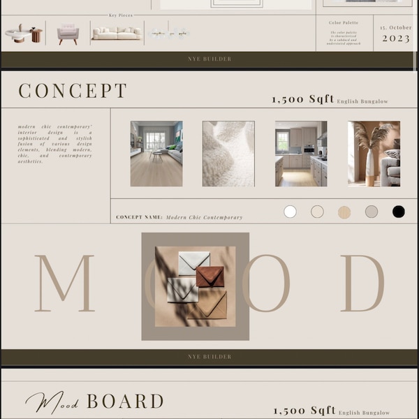 Interior Design Project Proposal & Mood Board Canva Template ...