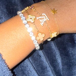 Customer photo, Weed Leaf Charm Bracelet