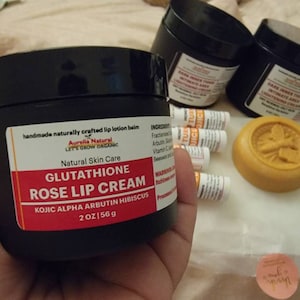 Glutathione Kojic Lip Cream | Alpha Arbutin Hibiscus | Hyaluronic Acid |  Handmade Small Batch
