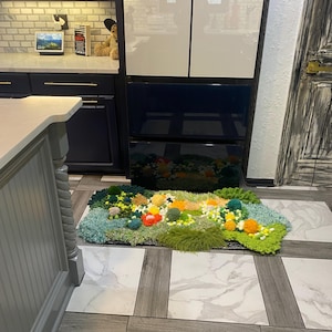 Colorful Moss Rug, Handmade Rug Set, DIY Craft Gift, Soft 3D Area Rug for Living, Home Irregular Carpet, Ousewarming Gift