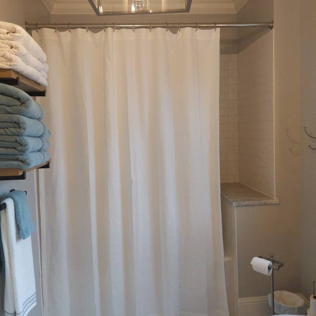 Flaminia FNTD Tenda doccia in misto lino resinato composta da 2 teli per  vasca-doccia FONTANA - colore BIANCO