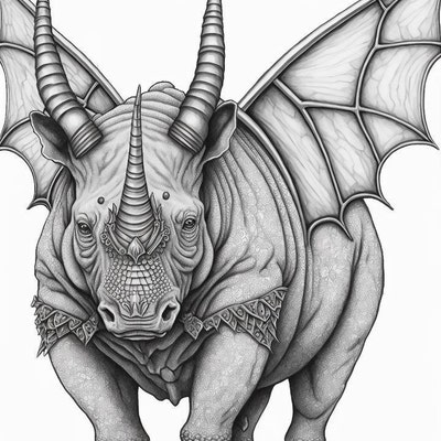 Mythical Animal Coloring Page Fantasy Animal Coloring Page - Etsy
