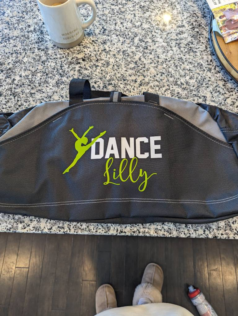 Personalized Dance Bag, Dance Bag, Custom Duffle Bag, Gray Duffle Bag, Black Duffle Bag, Dancer Gift, Sports Bag, Dancer Coach Gift