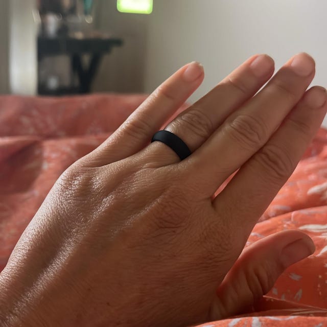 6mm Black Silicone Wedding Band Unisex Rubber Ring