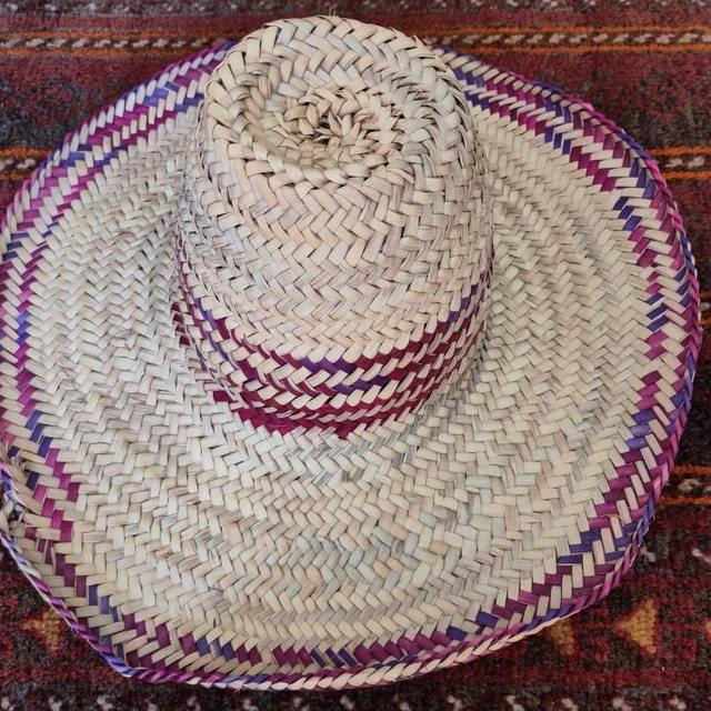 Hand Woven Brazillian Purple Straw Hat Beach Sun‎ Woven Purple Raffia Sun Hat - Purple Sun | NOVICA main image 4