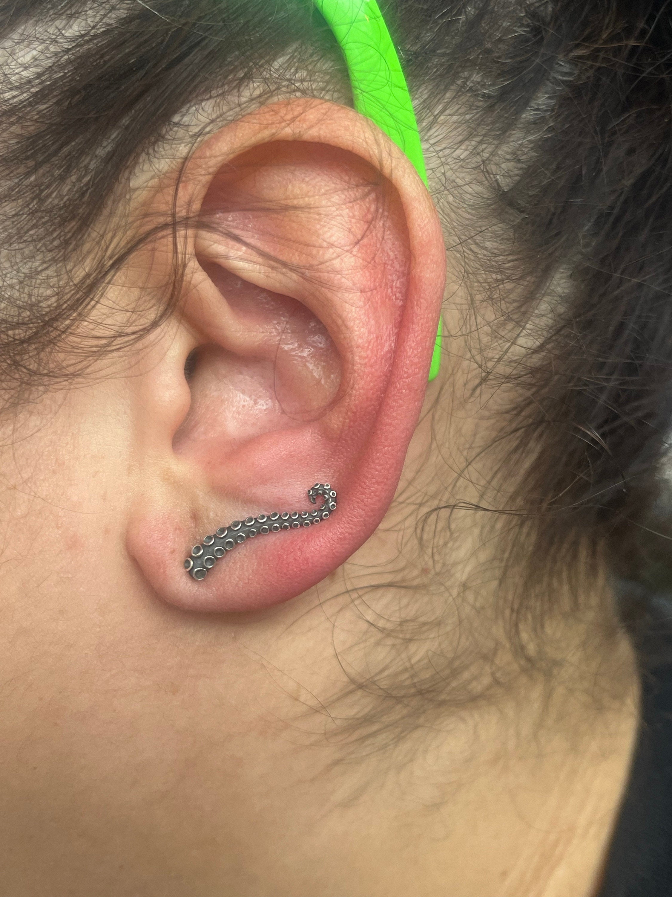 Octopus Ear Climber Earrings Sterling Silver 925 Ear Cuff Earrings Boho Jewelry Tentacle Ear Crawler Gift for Her Christmas Gift - FES001