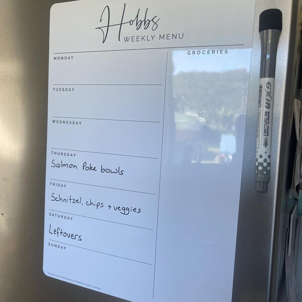 Fridge Magnet Calendar PERCEA Magnetic Weekly Meal Planner - 2 Pack Clear Acrylic Boards With Markers Calendrier Frigo Magnétique - Foto 7