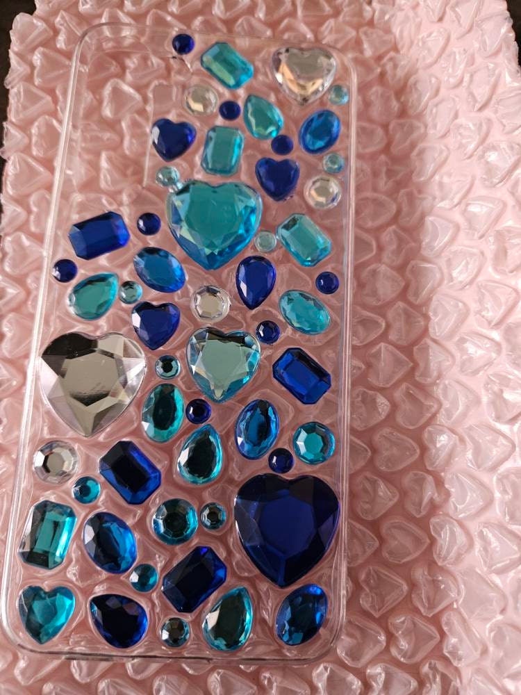 Bling Rhinestone 3D Phone Case, Holographic Insert Phone Case, Glitter iPhone Case, Hearts Phone Case for iPhone 12/13/14/15 Pro Max, Galaxy