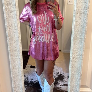 birthday sequin shirt dress AKIRA Its My Birthday Sequin T-Shirt Dress | Black main image 1