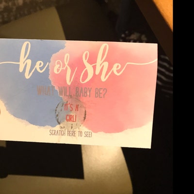 10 He or She Gender Reveal Party Scratch off Card Baby - Etsy