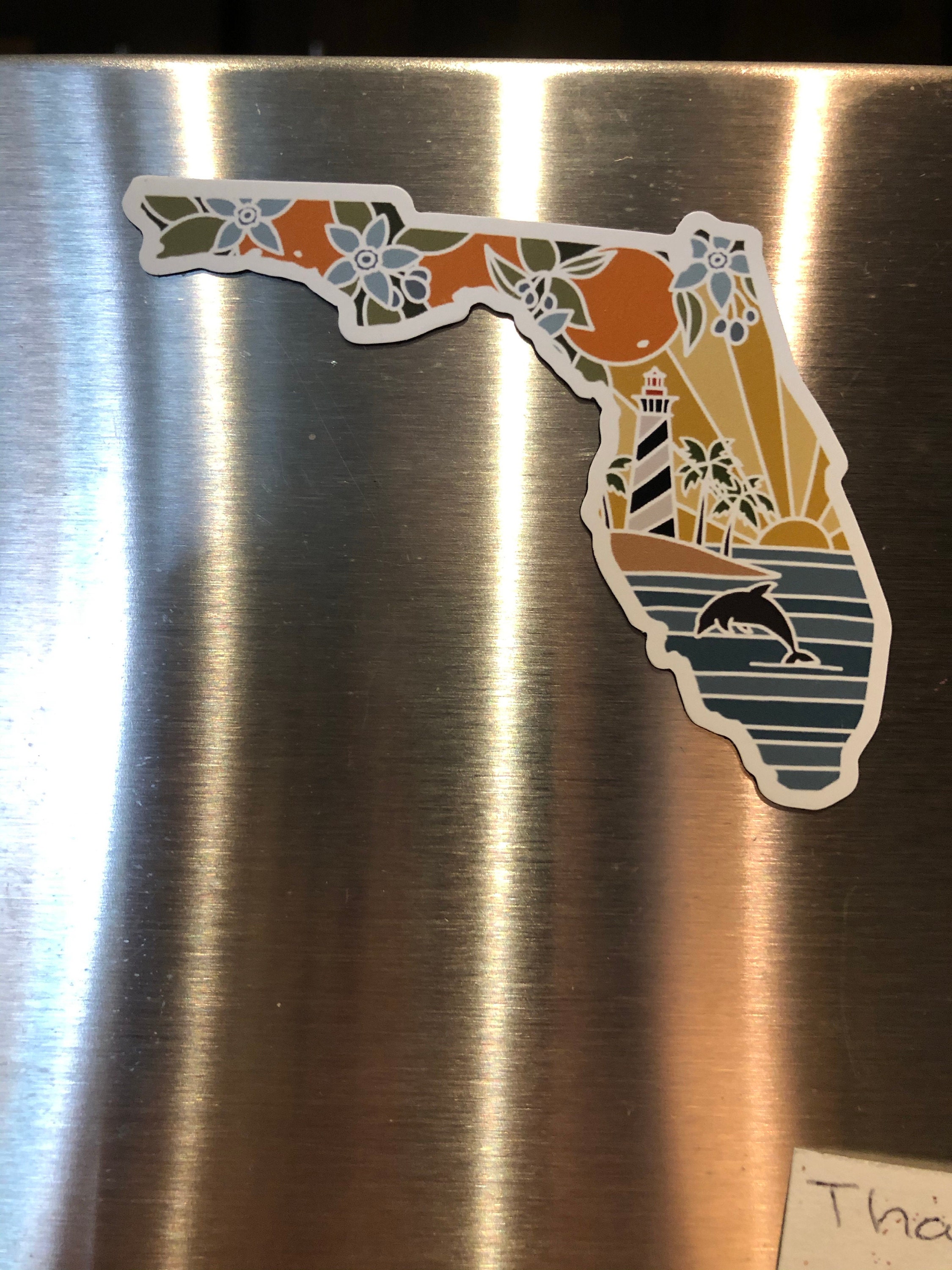 Florida Car Magnet | Weatherproof State Magnet | Outdoorsy Magnet | Locker Magnet | Fridge Magnet | Weatherproof Magnet | 3.5&quot;