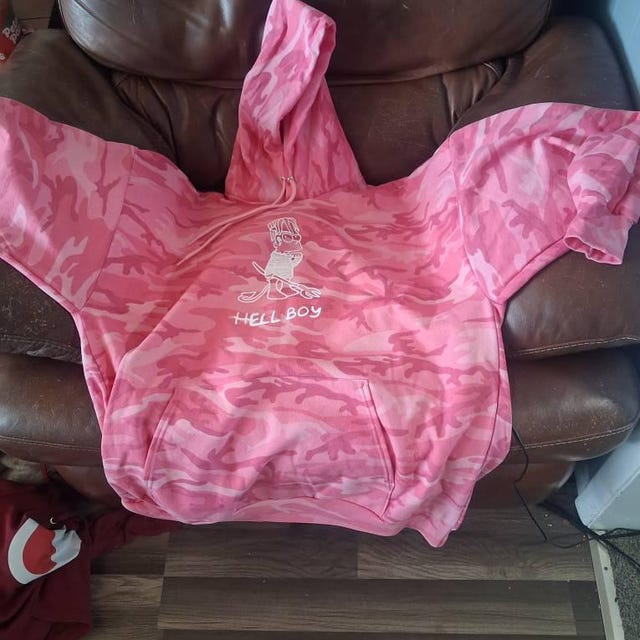 Pink Camo Hoodie Lil Peep Hellboy Hoodie Emo Rap Hoodie Hell Boy