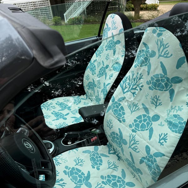 Hawaii Turtle Plumeria Summer Car Seat Cover - Sea Style - AH main image 0