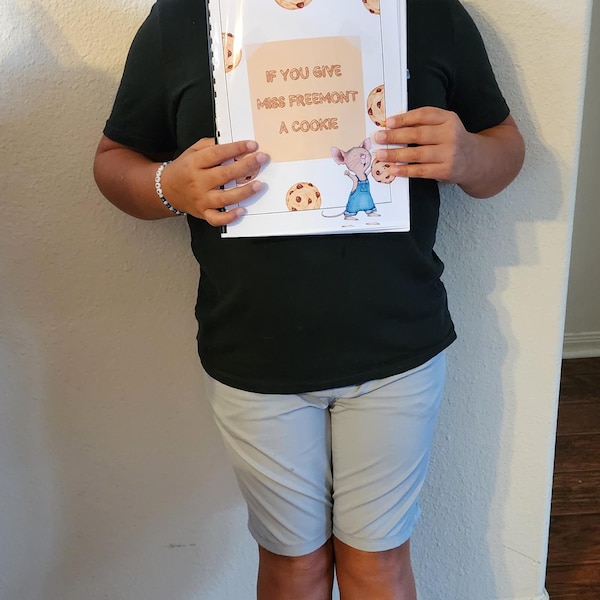 If You Give Your Teacher a Cookie, Printable Gift Card Book, Boy