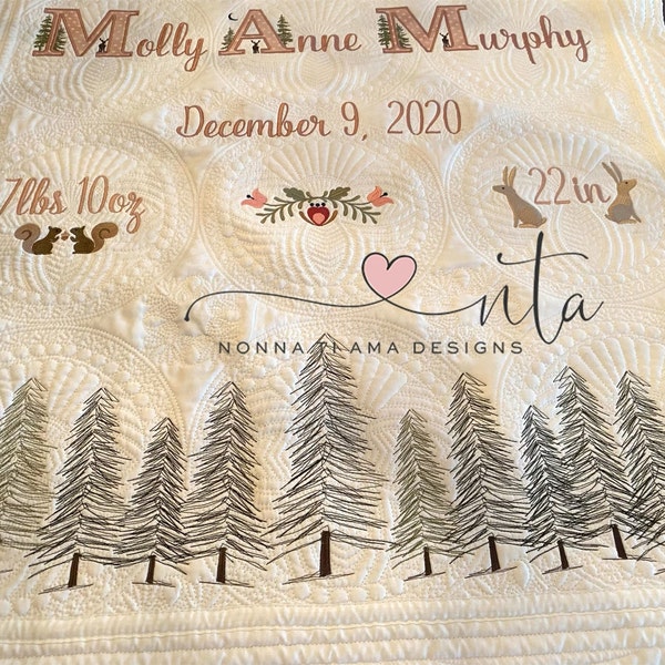 Pine Tree Machine Embroidery Design - Instant Download - Etsy