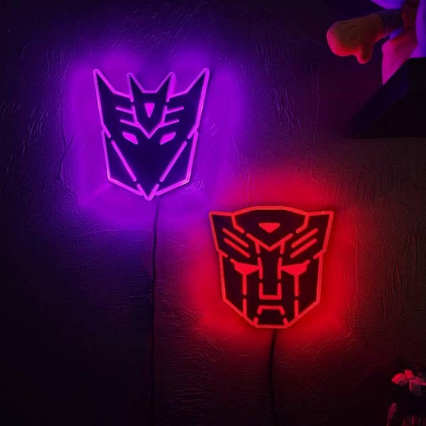Autobot LED Sign: Transformers Fan Art, Edge Lit Decor - Etsy