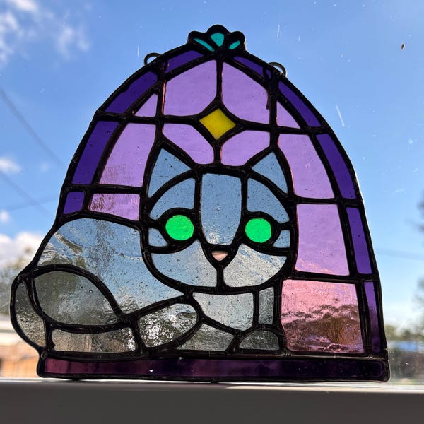 Starlight Cat Stained Glass Pattern | Suncatcher Template | PDF & PNG ...