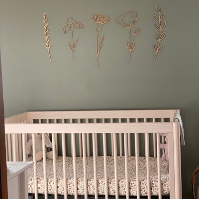 Wooden Wldflowers Wall Decals SET 5 Flowers Ncluded - Etsy Australa