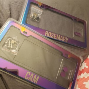 Laser Engraved Etched Quattro SLine Stainless Steel Finished License Plate Frame - Foto 9