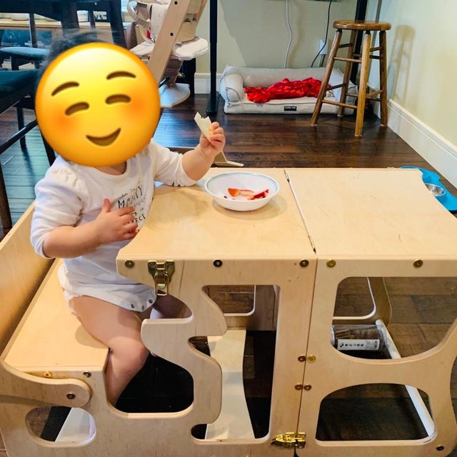 Taburete de paso para niños pequeños, taburete de cocina, taburete de 2  pasos, taburete de baño, taburete de aprendizaje Montessori SS -  España