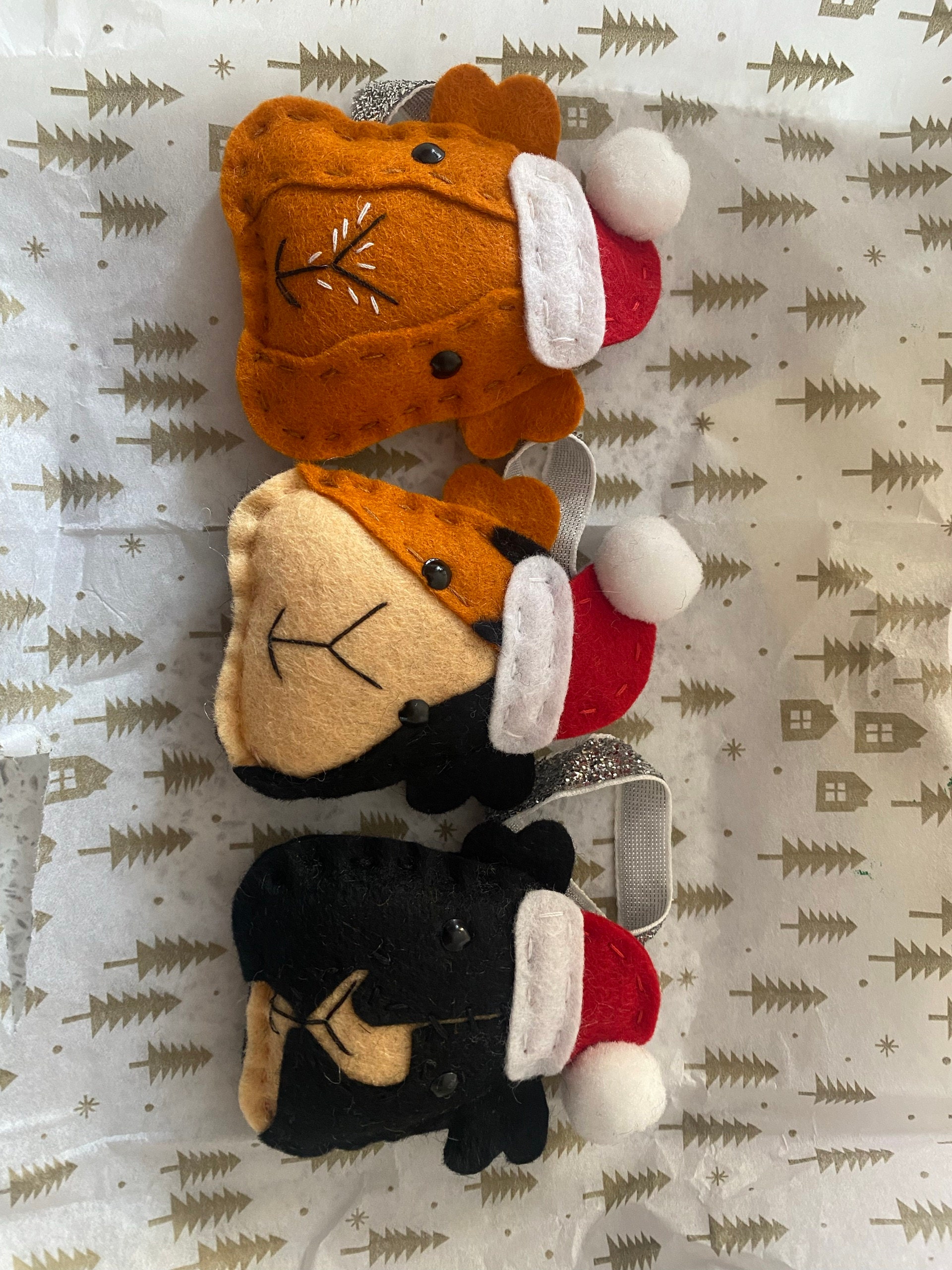 Felt Guinea Pig Handmade Christmas Tree Decoration Gift Holiday Ornament Bauble