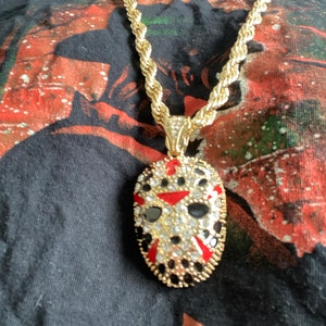 New Iced Jason Friday 13th Mask Pendant 