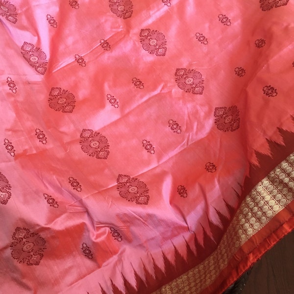 Beige - Bengal Kantha Hand Embroidery Tussar Silk Cushion Cover (16 x 16 in)