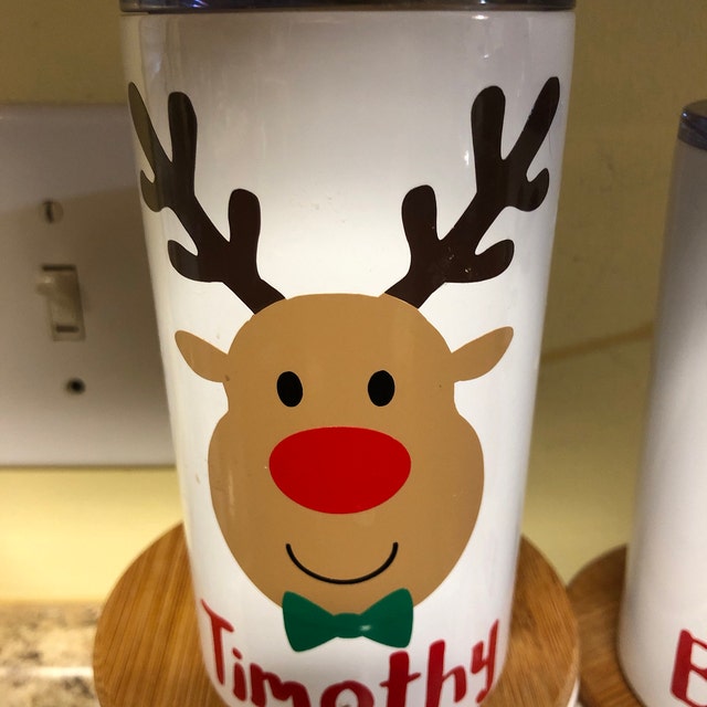 Reindeer Kids Cup / Christmas Cups / Personalized Christmas Cups / Reindeer  Tumbler / Kids Christmas Tumbler / Reindeer Mug /Kids Cup w/ Lid